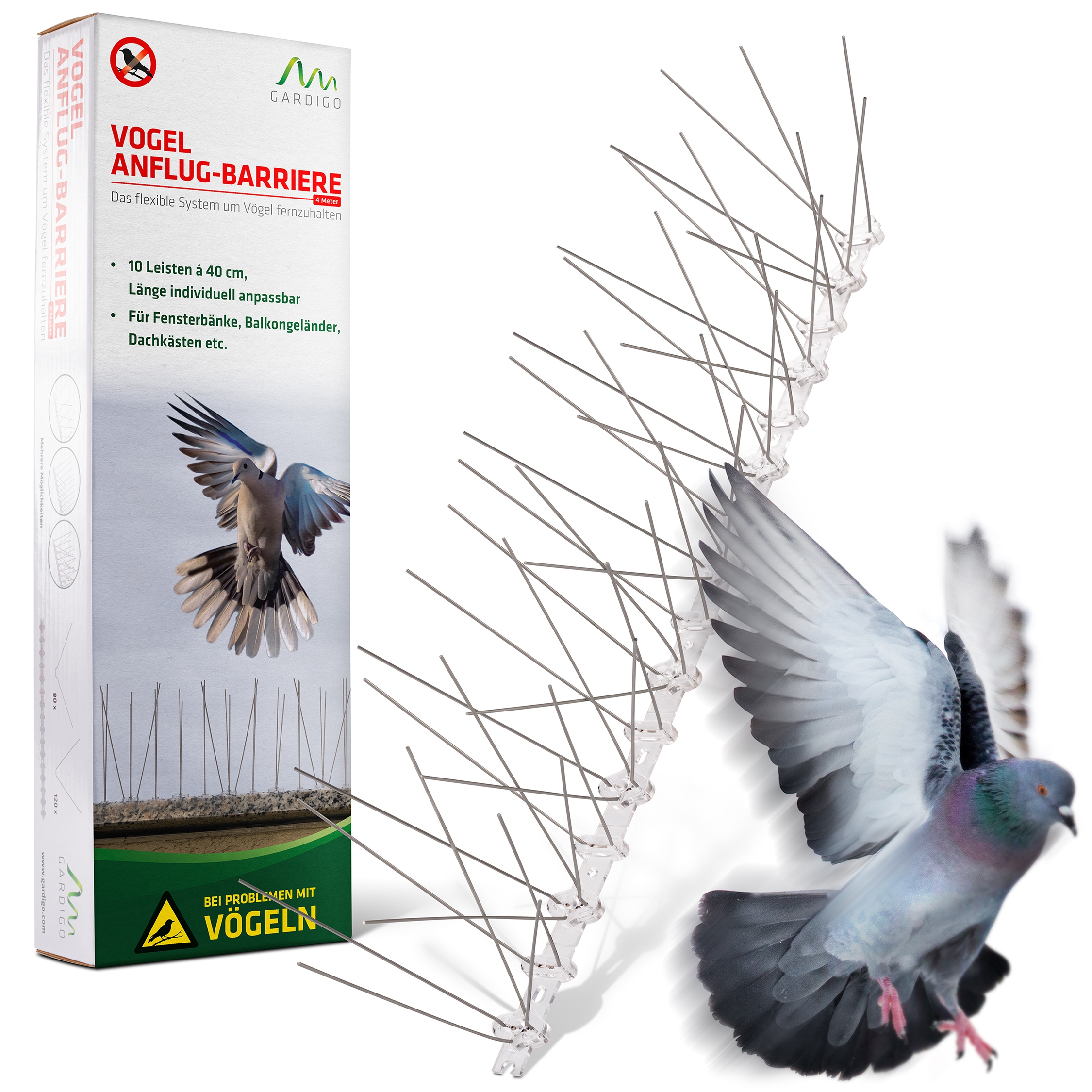 Vogel-Abwehr Spikes 4 M Aus Edelstahl Schutz Vögel Tauben Möwen Abwehr ...